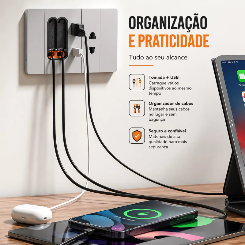 Organização e praticidade com a tomada VOLTSK